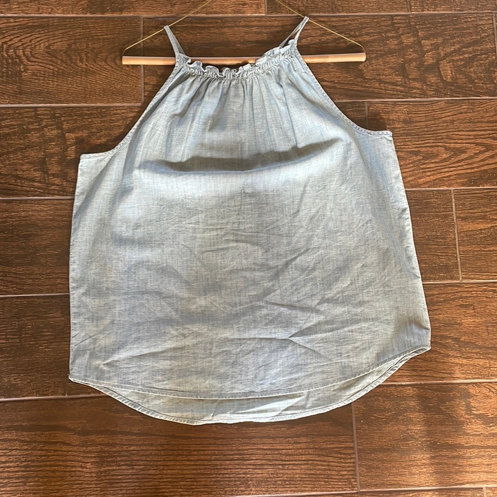 Gap denim blue blouse 80s
